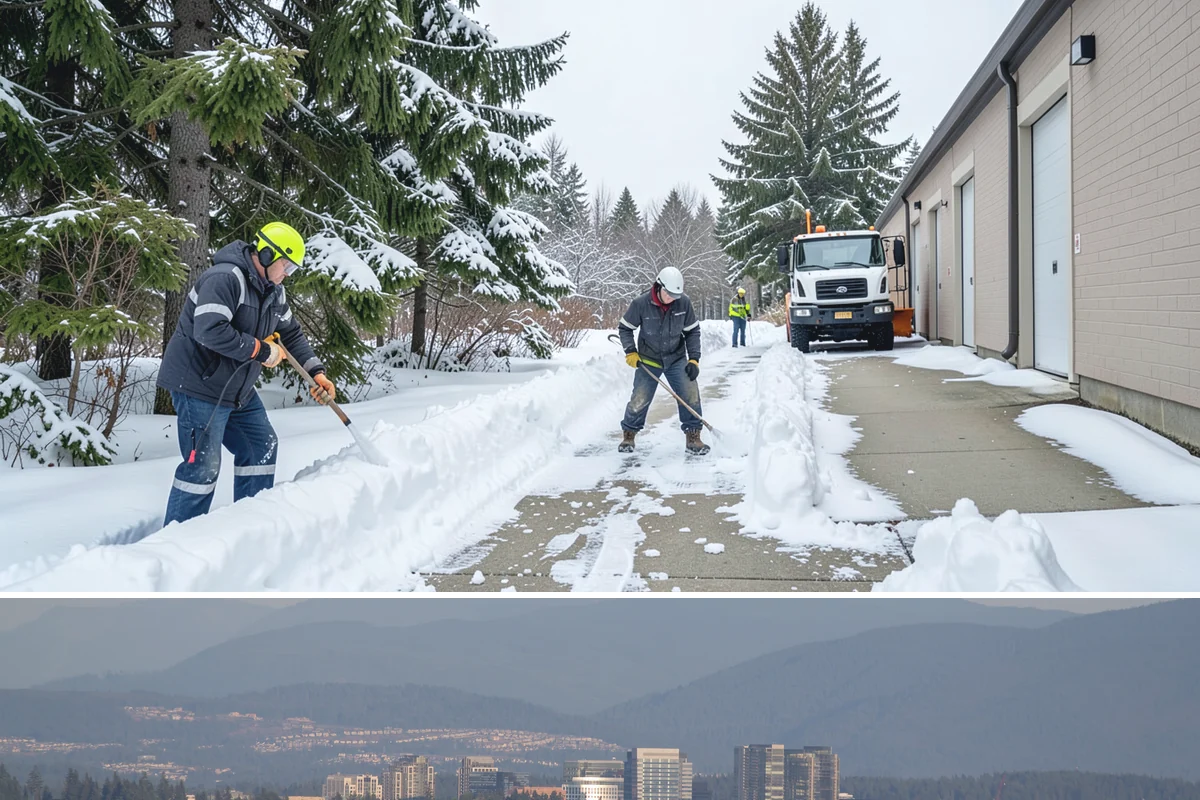 Garden Path Snow Removal in Medina, King County, WA - Garden paths call for gentle clearing throughout the winter, especially during the wet snowfalls that cling to stone and bark.