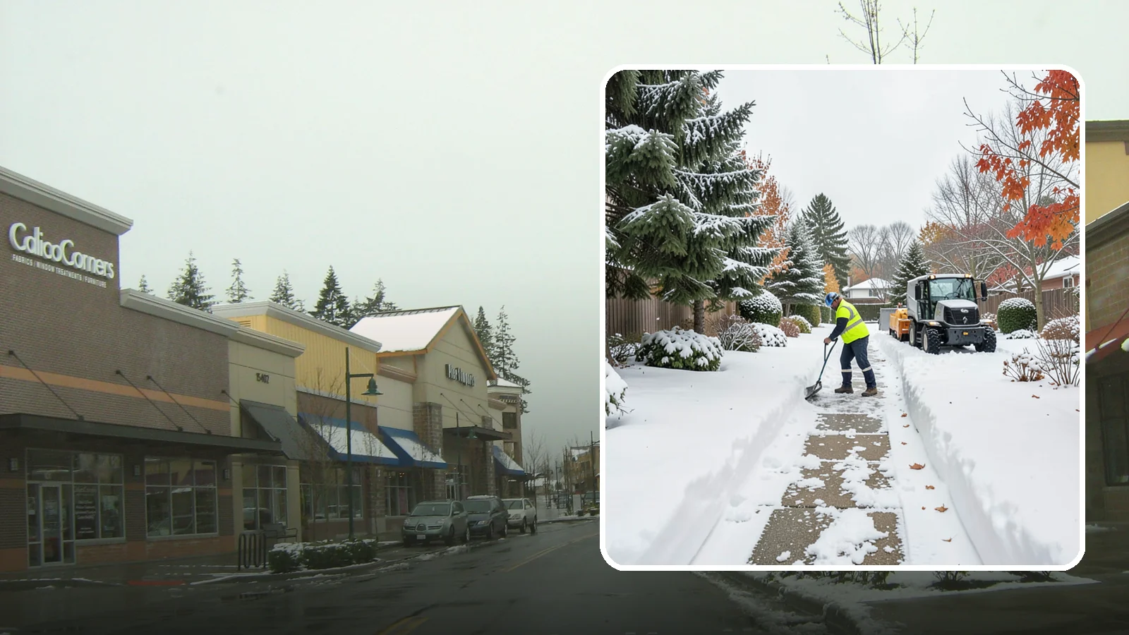 Garden Path Snow Removal in Mill Creek, Snohomish County, WA - We remove snow from narrow garden paths and stepping-stone runs without damaging the surrounding landscape.