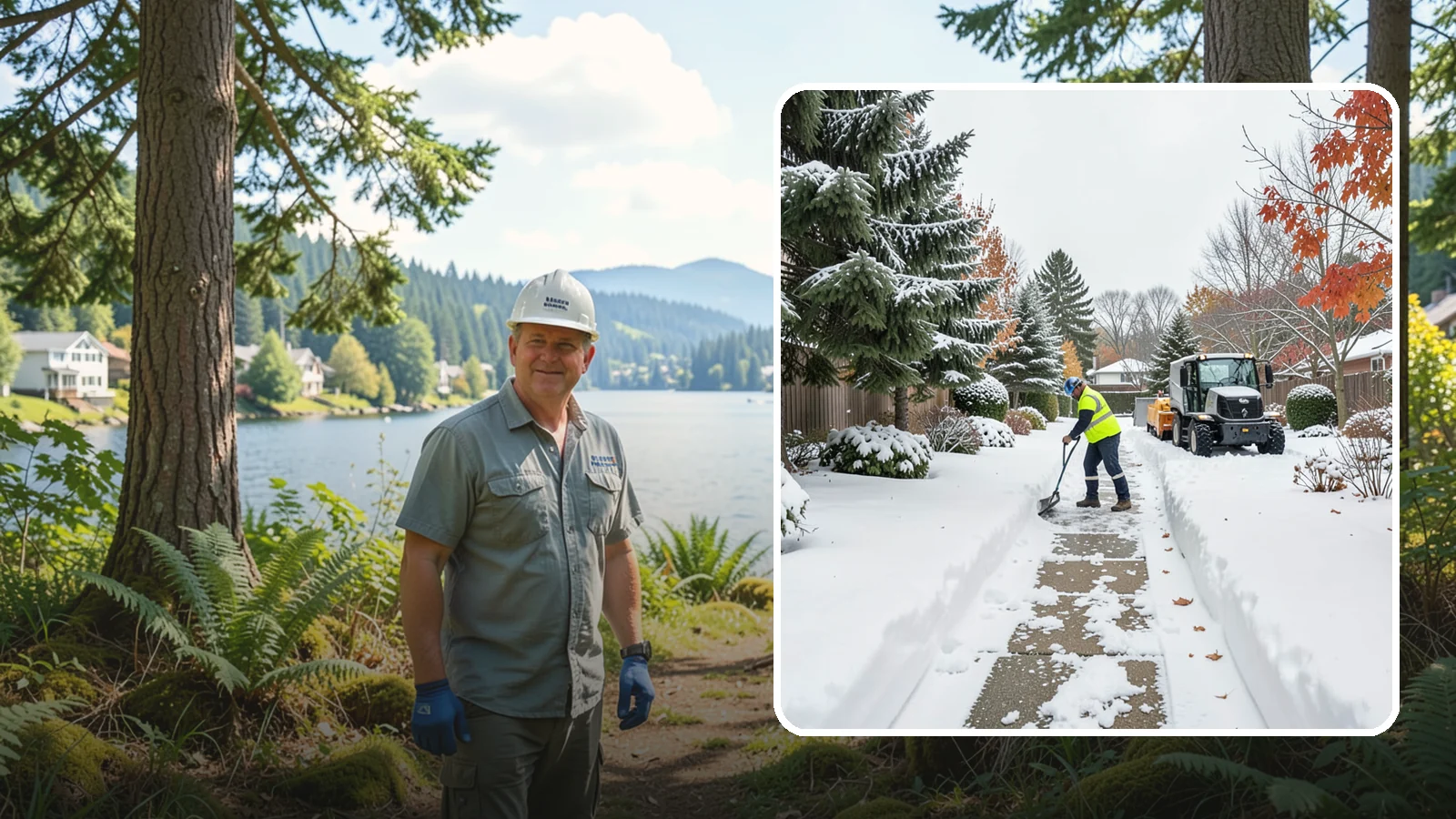 Garden Path Snow Removal in Milton, King County, WA - We remove snow from narrow garden paths and stepping-stone runs without damaging the surrounding landscape.