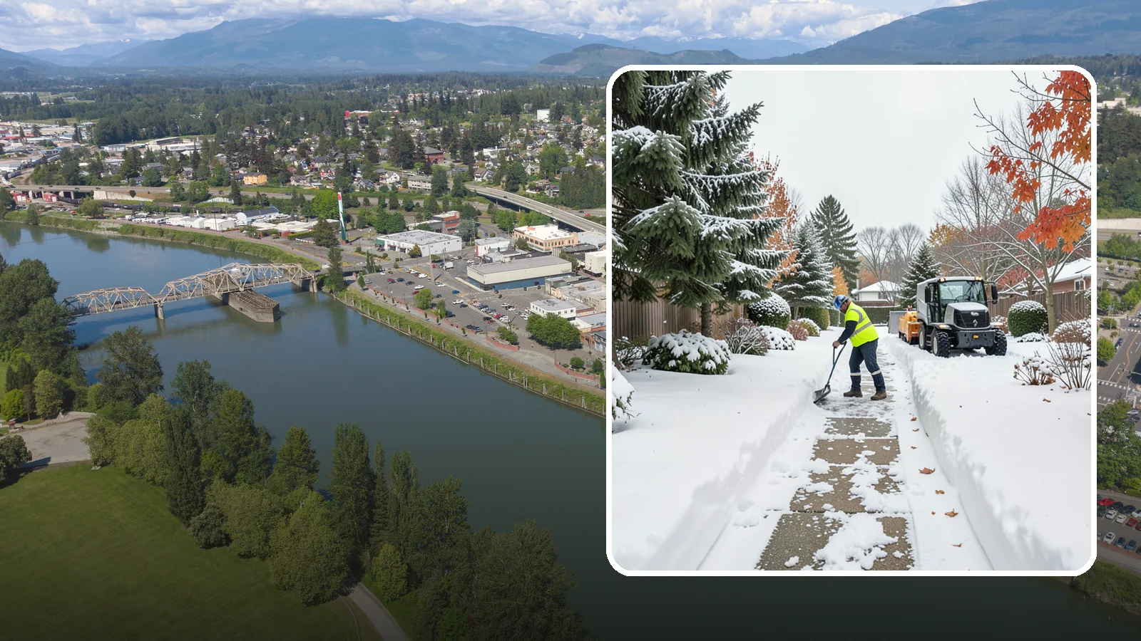 Garden Path Snow Removal in Mount Vernon, Skagit County, WA - We remove snow from narrow garden paths and stepping-stone runs without damaging the surrounding landscape.