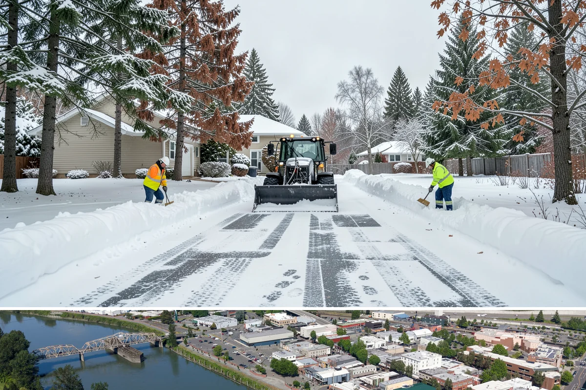 Garden Path Snow Removal in Mount Vernon, Skagit County, WA - Garden paths call for gentle clearing throughout the winter, especially during the wet snowfalls that cling to stone and bark.