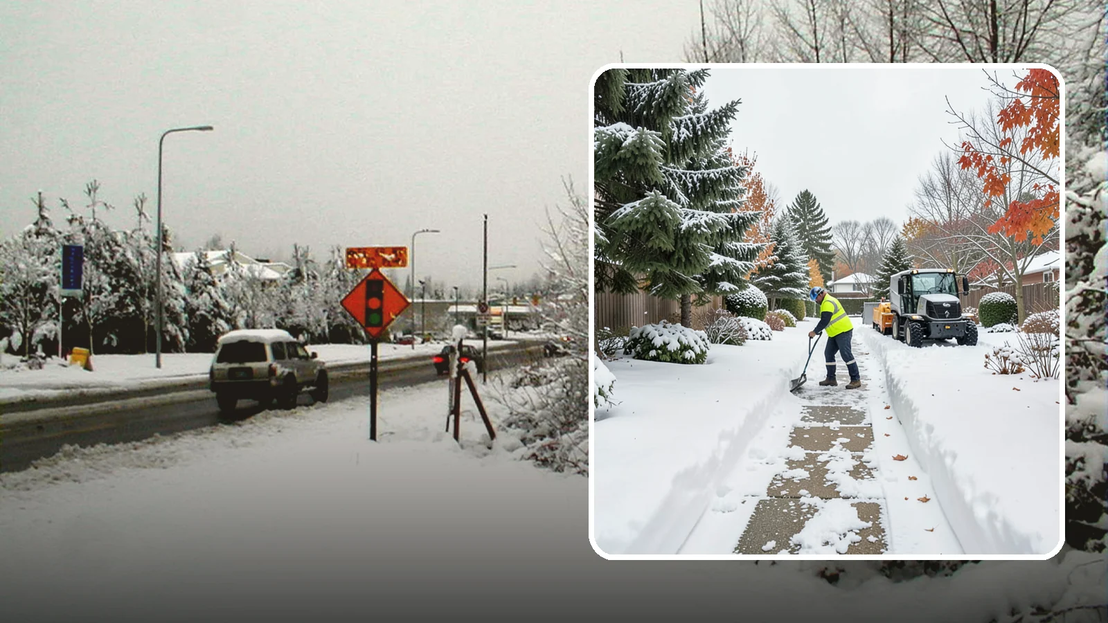 Garden Path Snow Removal in Newcastle, King County, WA - We remove snow from narrow garden paths and stepping-stone runs without damaging the surrounding landscape.