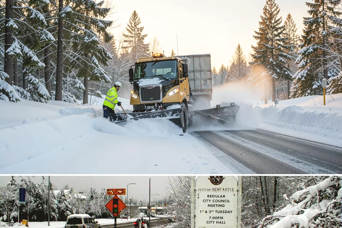 Garden Path Snow Removal in Newcastle, King County, WA - Garden paths call for gentle clearing throughout the winter, especially during the wet snowfalls that cling to stone and bark.
