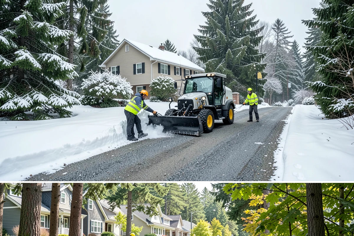 Garden Path Snow Removal in Normandy Park, King County, WA - Garden paths call for gentle clearing throughout the winter, especially during the wet snowfalls that cling to stone and bark.
