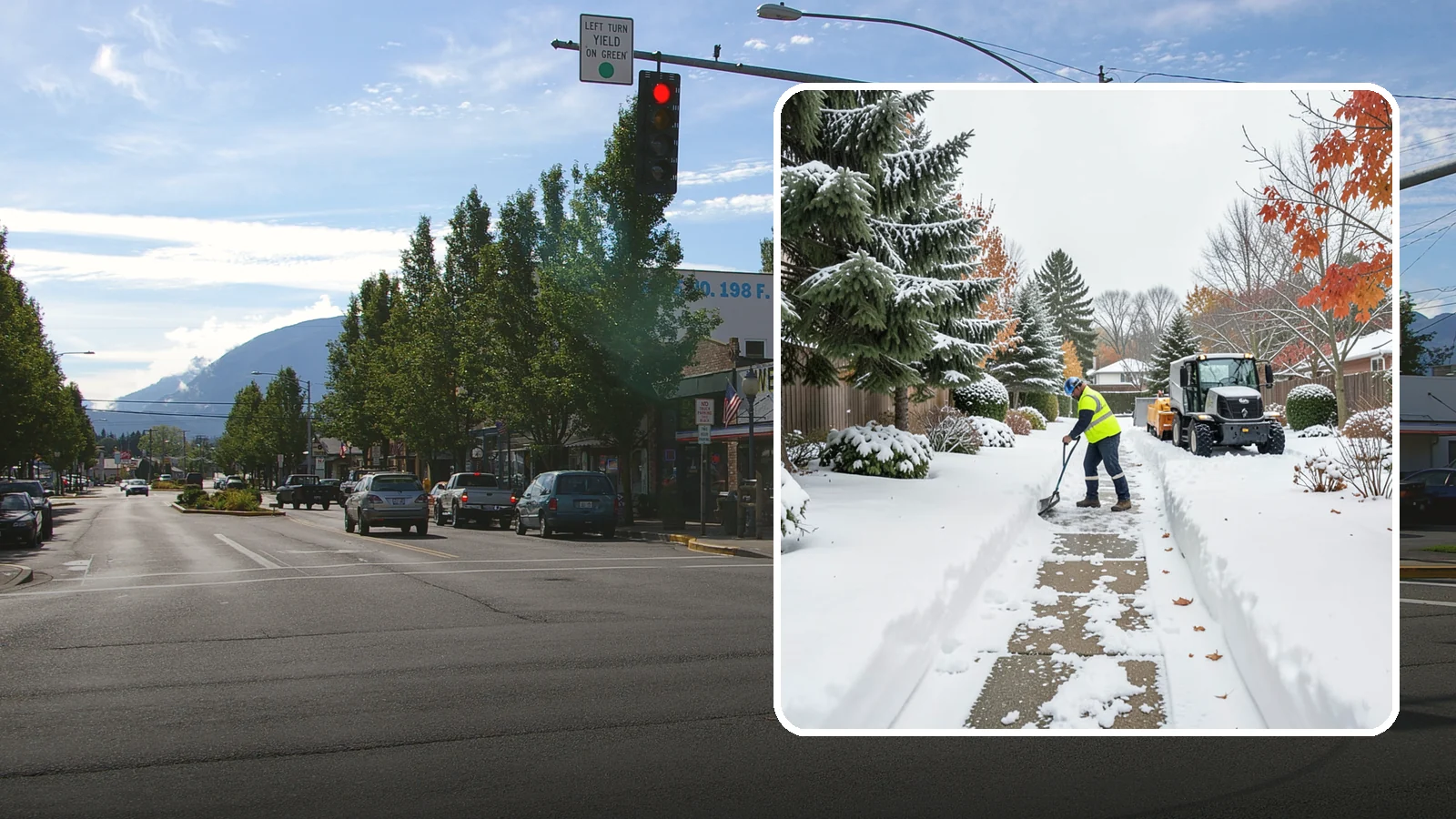 Garden Path Snow Removal in North Bend, King County, WA - We remove snow from narrow garden paths and stepping-stone runs without damaging the surrounding landscape.