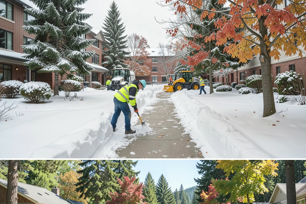 Garden Path Snow Removal in Orting, Pierce County, WA - Garden paths call for gentle clearing throughout the winter, especially during the wet snowfalls that cling to stone and bark.