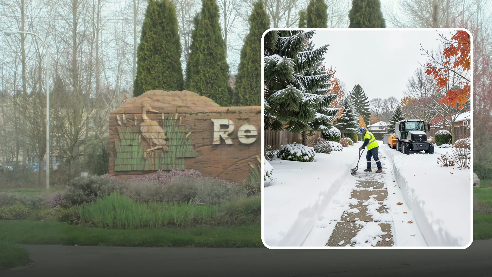 Garden Path Snow Removal in Renton, King County, WA - We remove snow from narrow garden paths and stepping-stone runs without damaging the surrounding landscape.