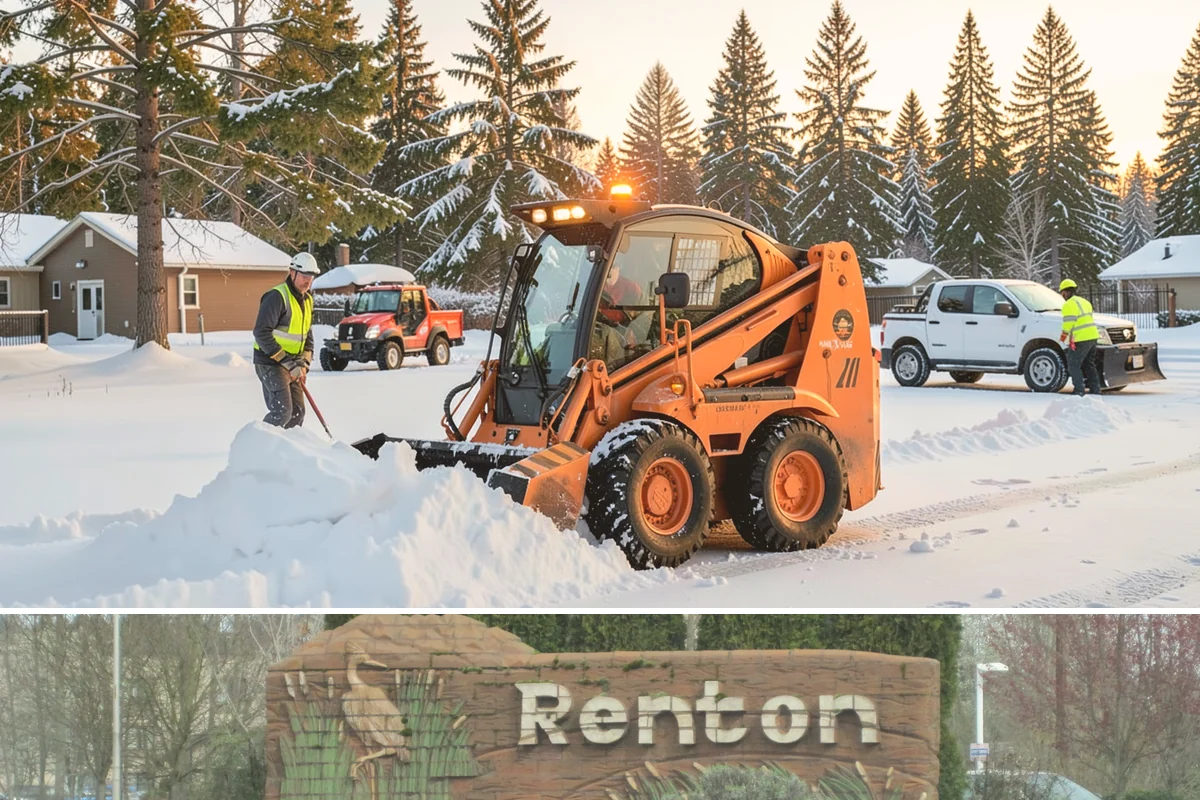 Garden Path Snow Removal in Renton, King County, WA - Garden paths call for gentle clearing throughout the winter, especially during the wet snowfalls that cling to stone and bark.