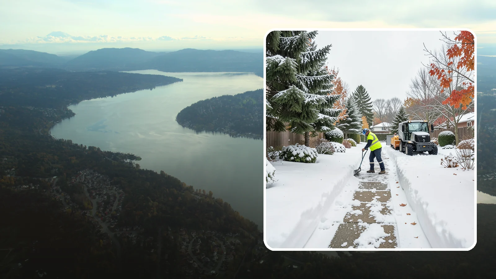 Garden Path Snow Removal in Sammamish, King County, WA - We remove snow from narrow garden paths and stepping-stone runs without damaging the surrounding landscape.