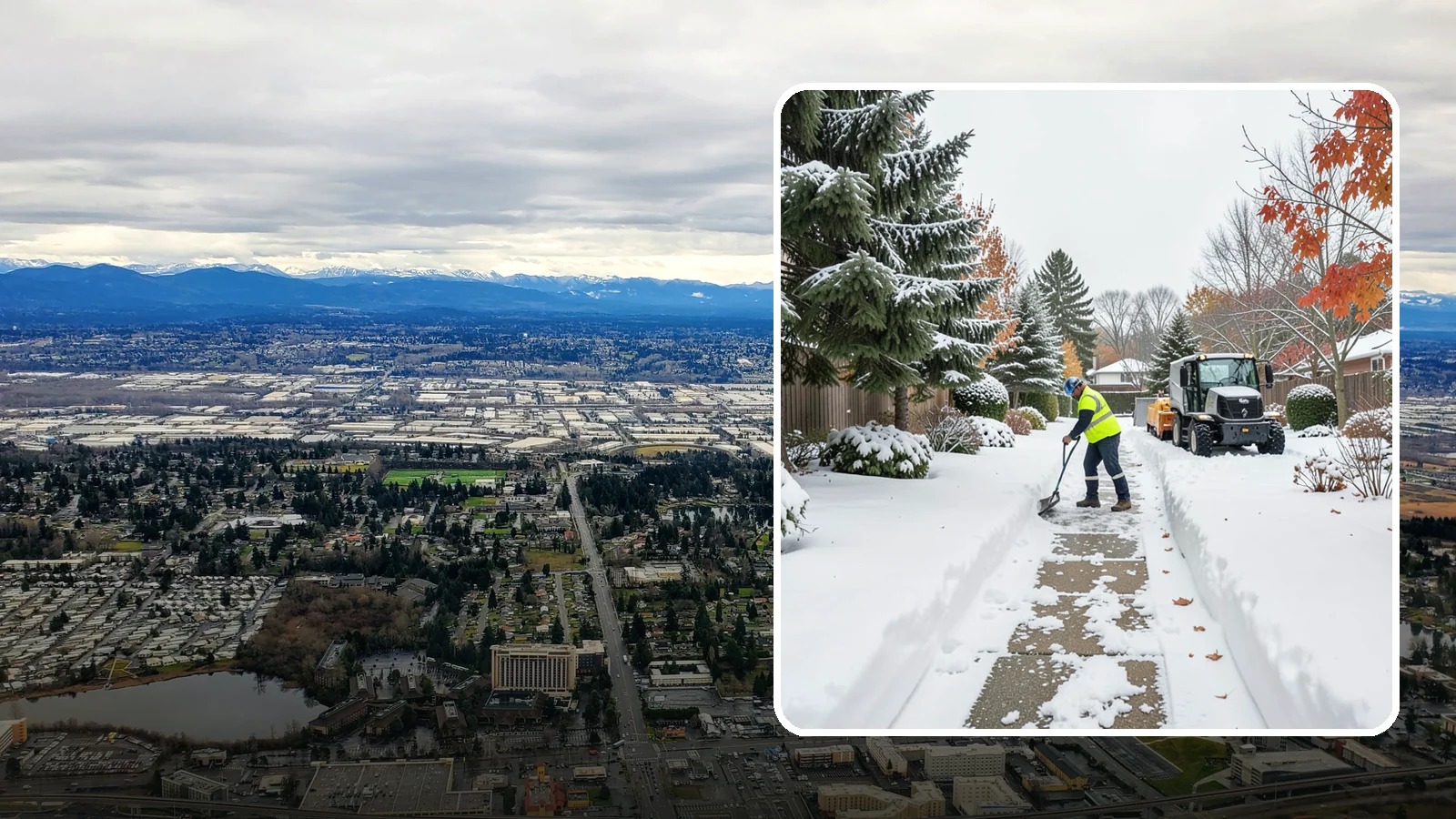 Garden Path Snow Removal in SeaTac, King County, WA - We remove snow from narrow garden paths and stepping-stone runs without damaging the surrounding landscape.