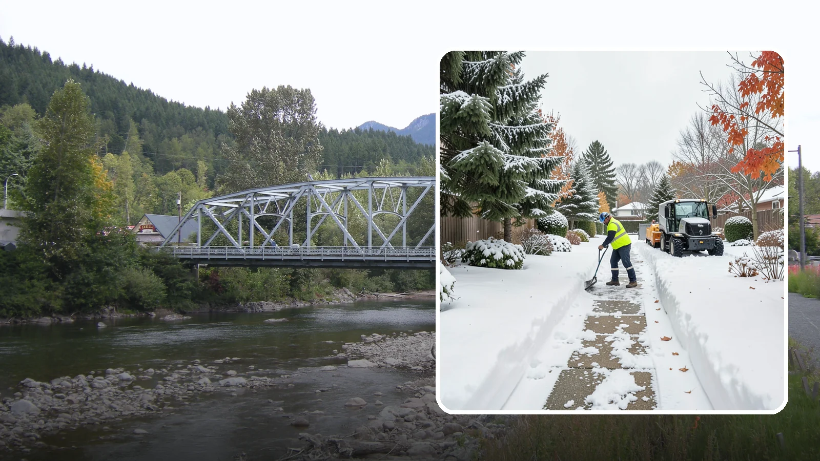 Garden Path Snow Removal in Skykomish, King County, WA - We remove snow from narrow garden paths and stepping-stone runs without damaging the surrounding landscape.