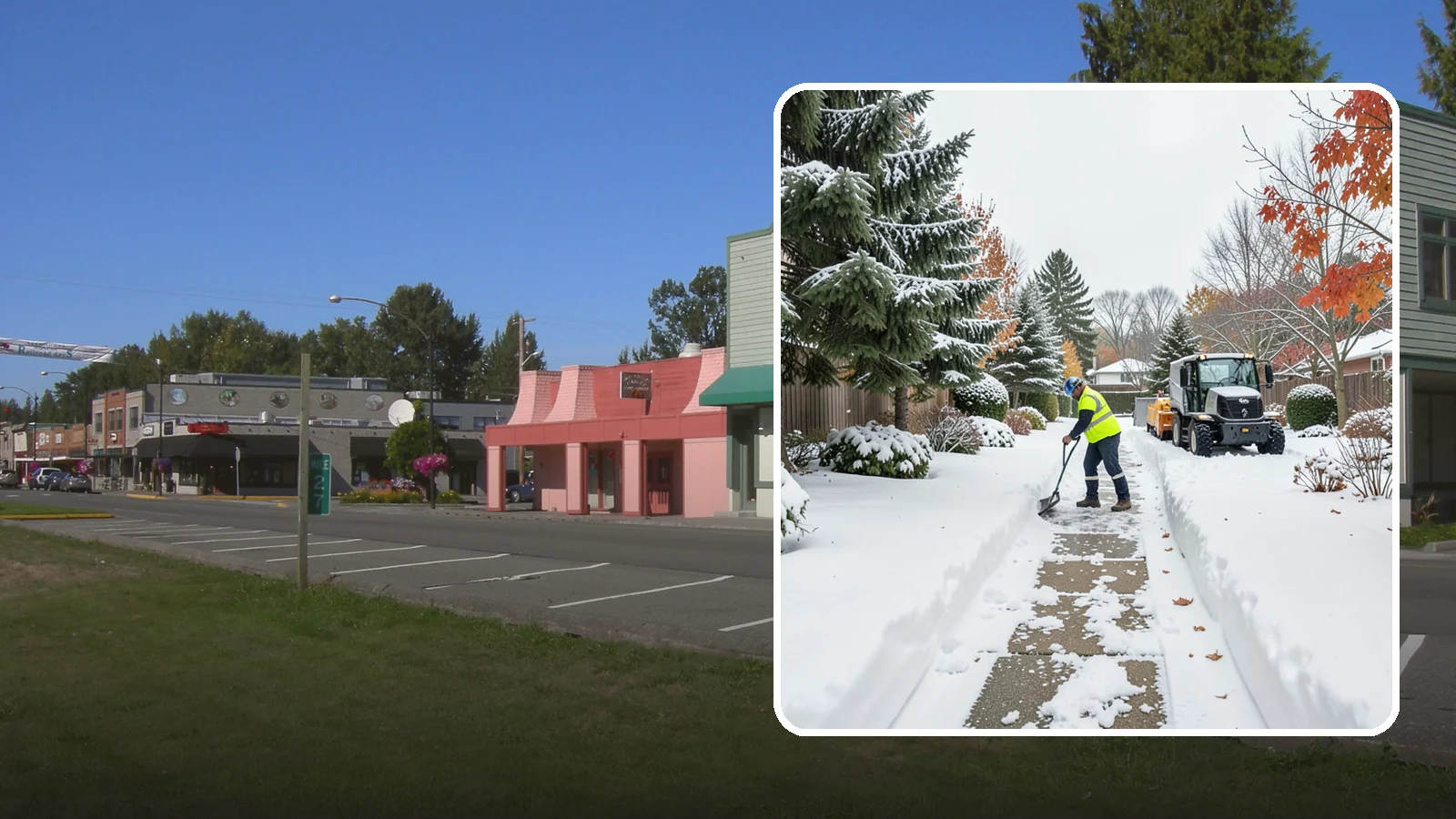 Garden Path Snow Removal in Snoqualmie, King County, WA - We remove snow from narrow garden paths and stepping-stone runs without damaging the surrounding landscape.