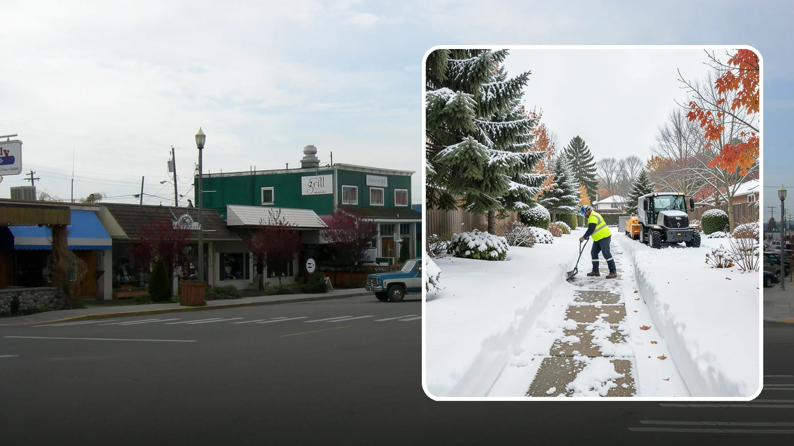 Garden Path Snow Removal in Stanwood, Snohomish County, WA - We remove snow from narrow garden paths and stepping-stone runs without damaging the surrounding landscape.
