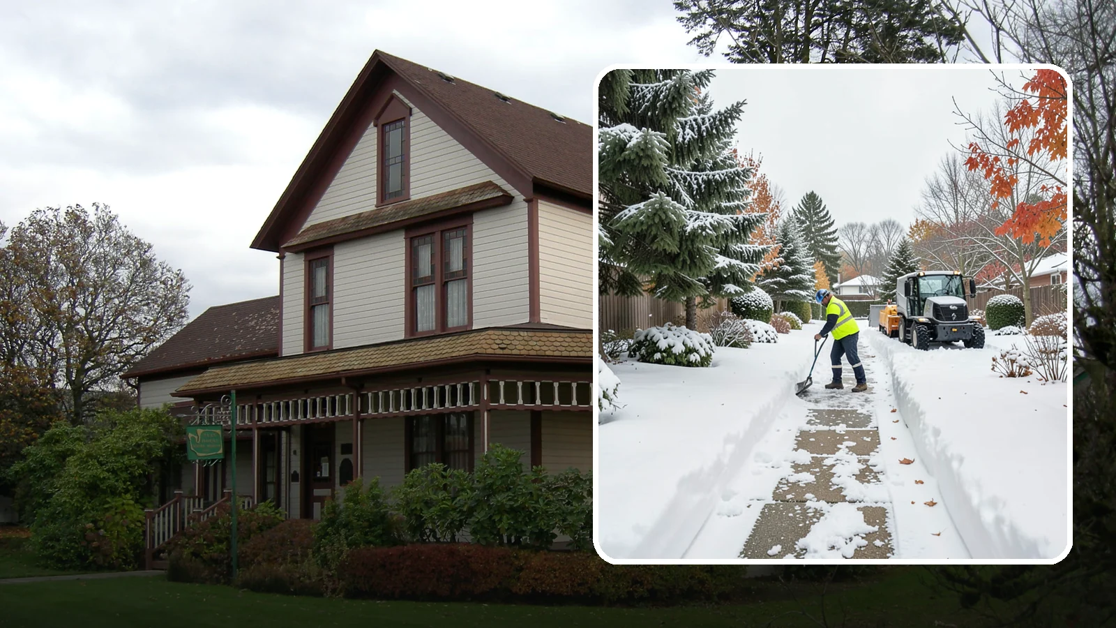 Garden Path Snow Removal in Sumner, Pierce County, WA - We remove snow from narrow garden paths and stepping-stone runs without damaging the surrounding landscape.