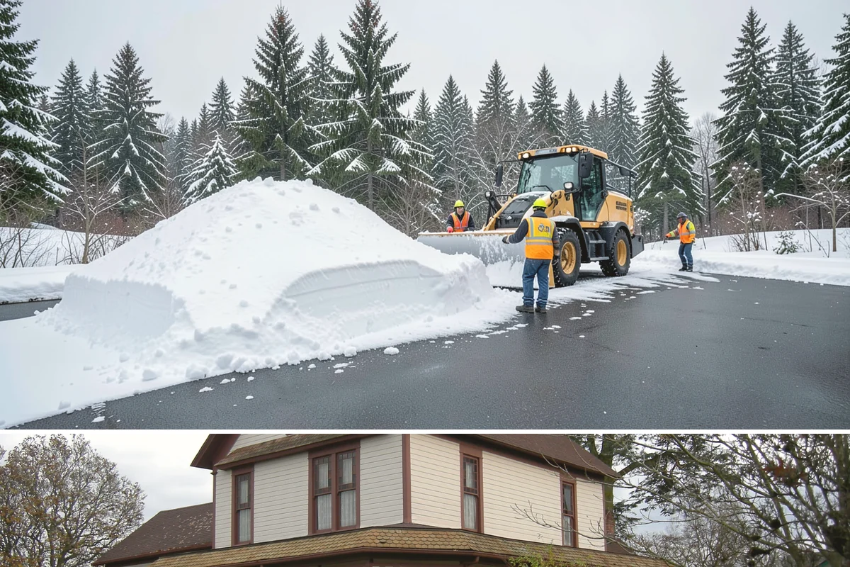 Garden Path Snow Removal in Sumner, Pierce County, WA - Garden paths call for gentle clearing throughout the winter, especially during the wet snowfalls that cling to stone and bark.