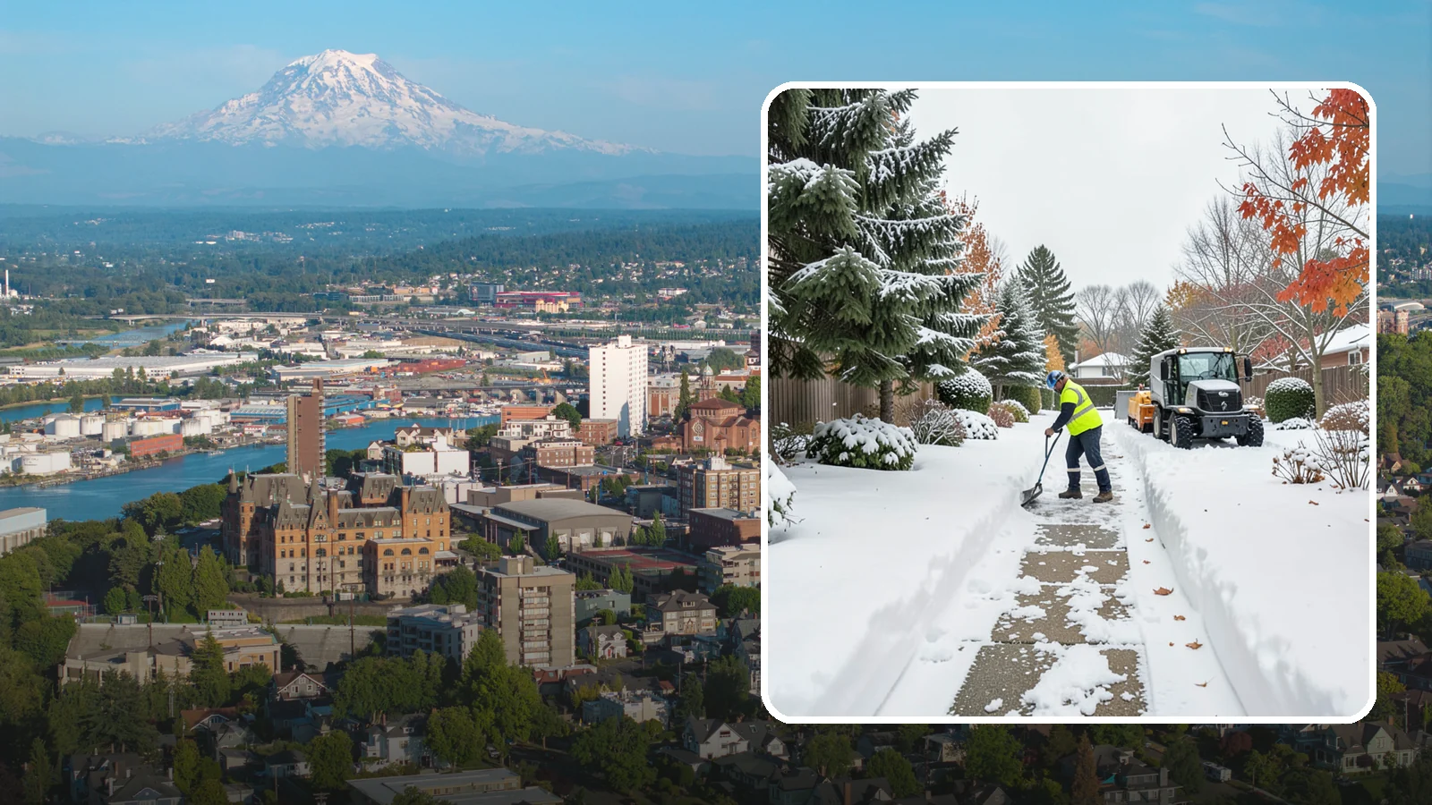 Garden Path Snow Removal in Tacoma, Pierce County, WA - We remove snow from narrow garden paths and stepping-stone runs without damaging the surrounding landscape.