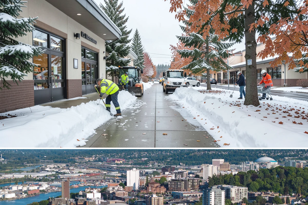 Garden Path Snow Removal in Tacoma, Pierce County, WA - Garden paths call for gentle clearing throughout the winter, especially during the wet snowfalls that cling to stone and bark.