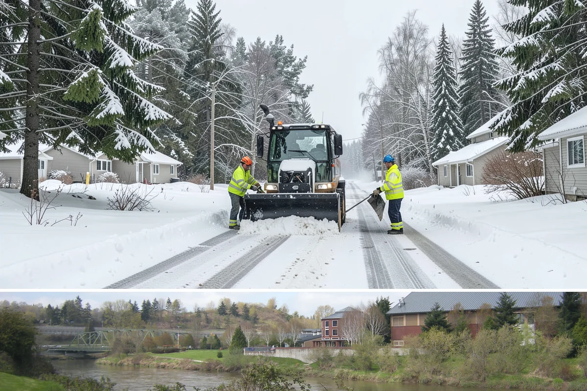 Garden Path Snow Removal in Tukwila, King County, WA - Garden paths call for gentle clearing throughout the winter, especially during the wet snowfalls that cling to stone and bark.
