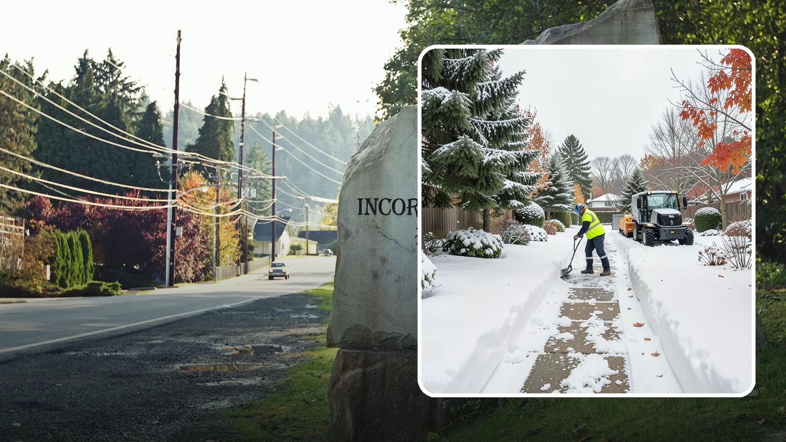 Garden Path Snow Removal in Wilkeson, Pierce County, WA - We remove snow from narrow garden paths and stepping-stone runs without damaging the surrounding landscape.