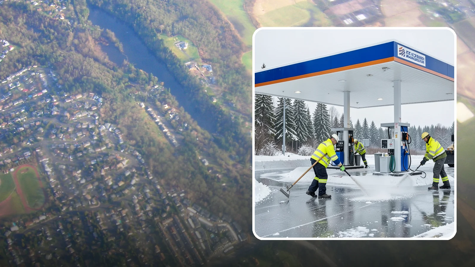 Gas Station Deicing in Algona, King County, WA - Deicing for gas stations and convenience stores, keeping fuel islands, pump approaches, and store entrances safe during a hard...