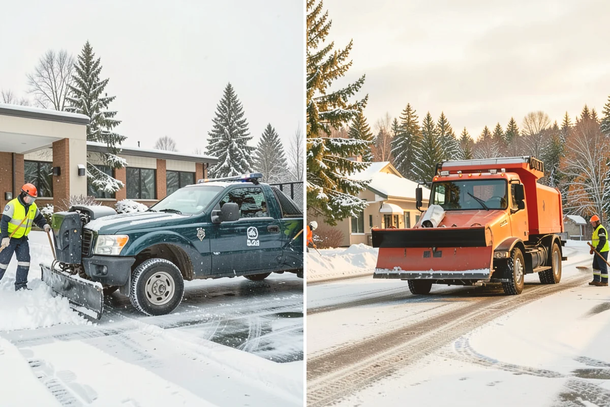 Gas Station Deicing in Algona, King County, WA - Map fuel islands, pump lanes, and the store entrance