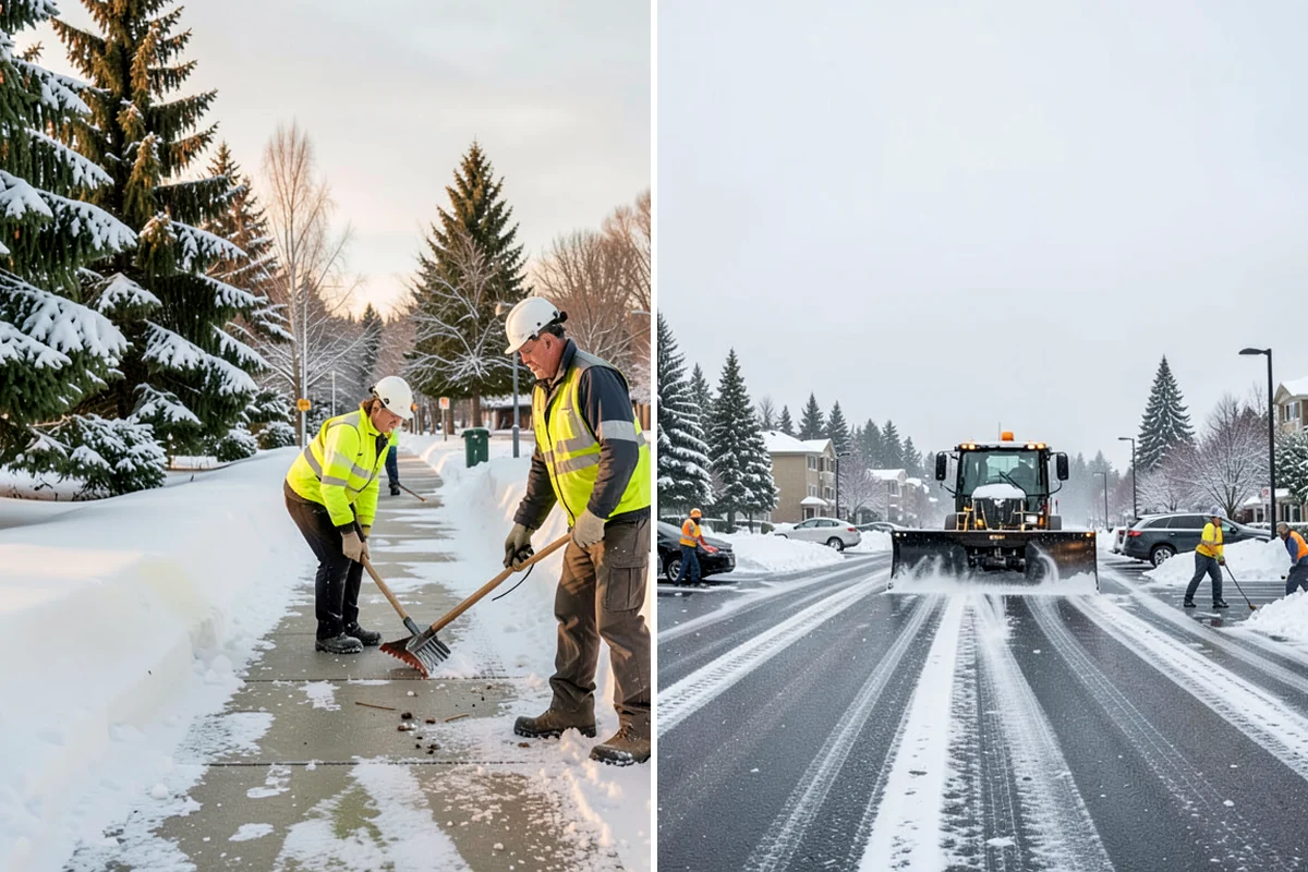 Gas Station Deicing in Arlington, Snohomish County, WA - Map fuel islands, pump lanes, and the store entrance