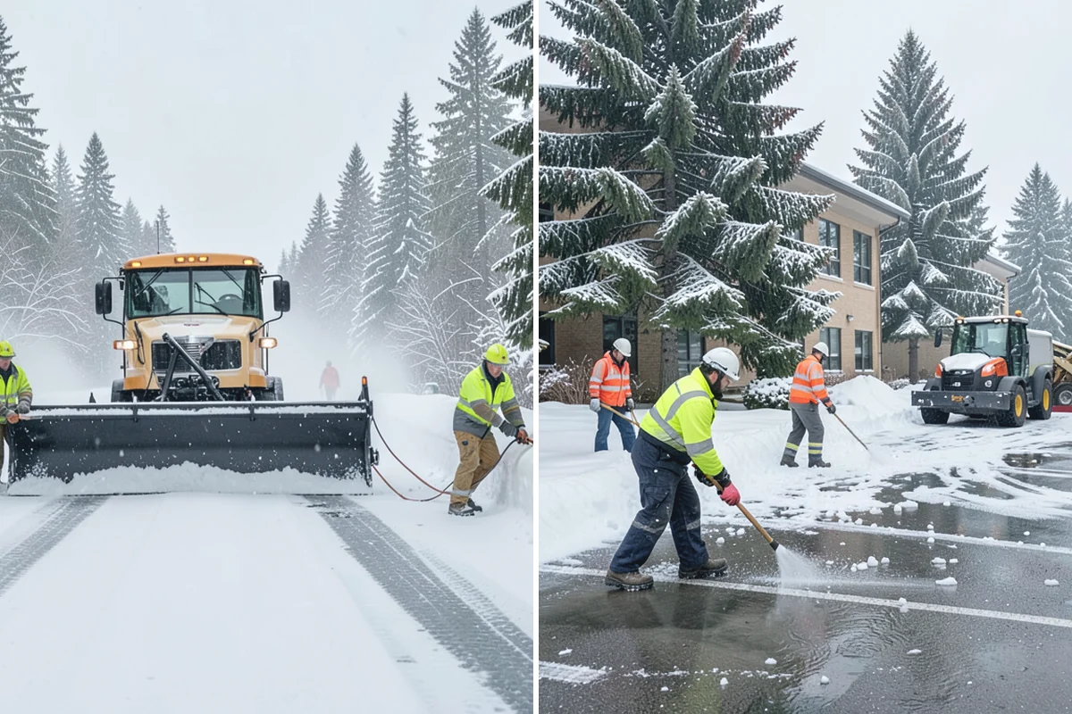 Gas Station Deicing in Auburn, King County, WA - Map fuel islands, pump lanes, and the store entrance