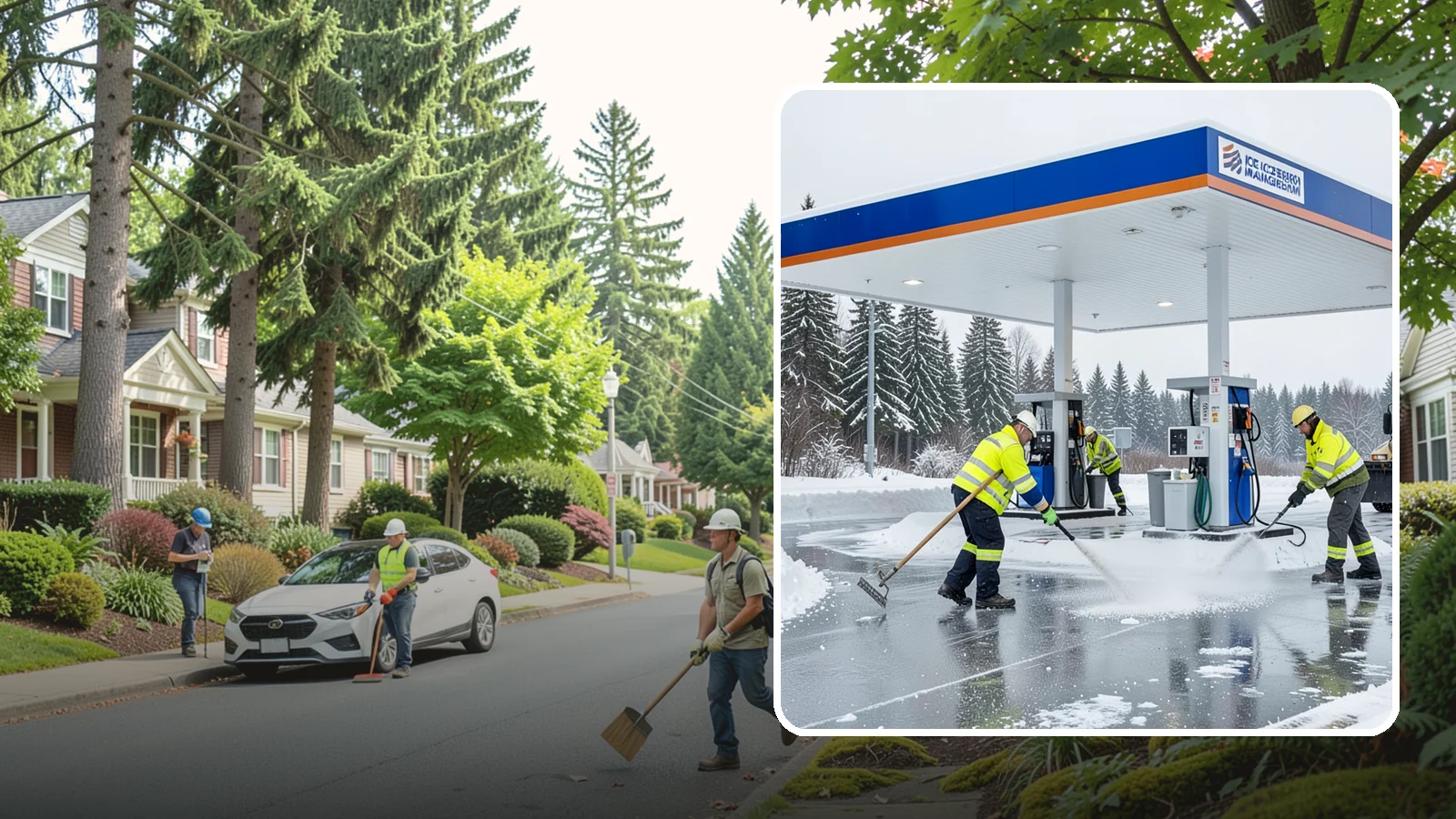 Gas Station Deicing in Beaux Arts Village, King County, WA - Deicing for gas stations and convenience stores, keeping fuel islands, pump approaches, and store entrances safe during a hard...