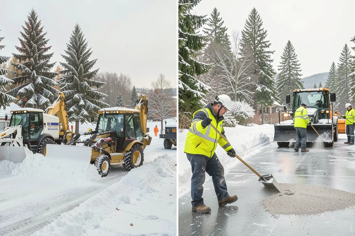 Gas Station Deicing in Bellevue, King County, WA - Map fuel islands, pump lanes, and the store entrance
