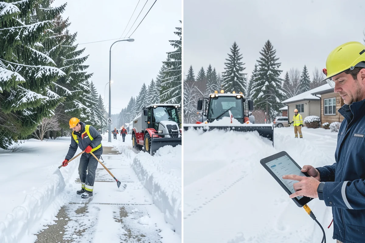 Gas Station Deicing in Buckley, Pierce County, WA - Map fuel islands, pump lanes, and the store entrance