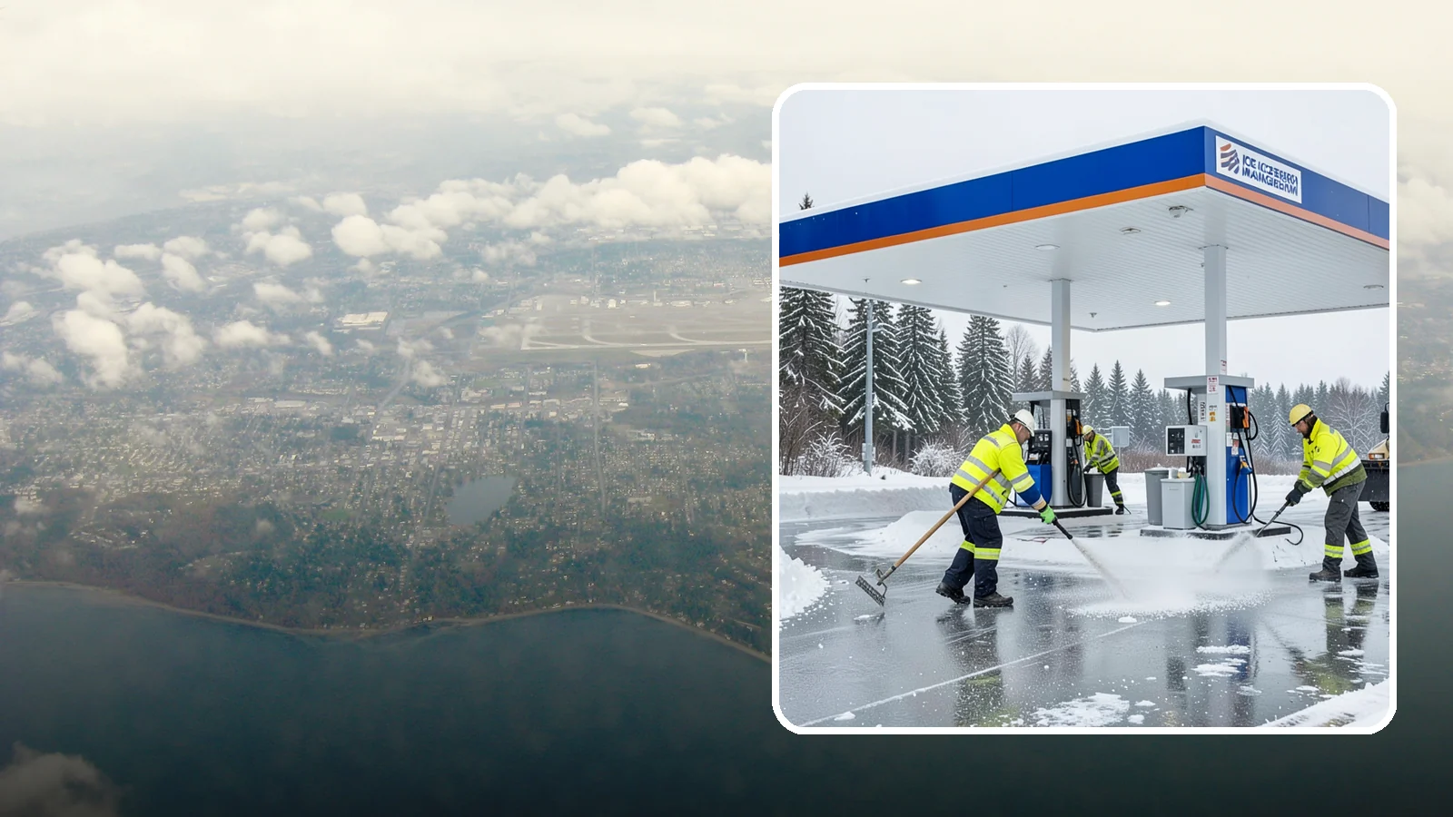 Gas Station Deicing in Burien, King County, WA - Deicing for gas stations and convenience stores, keeping fuel islands, pump approaches, and store entrances safe during a hard...