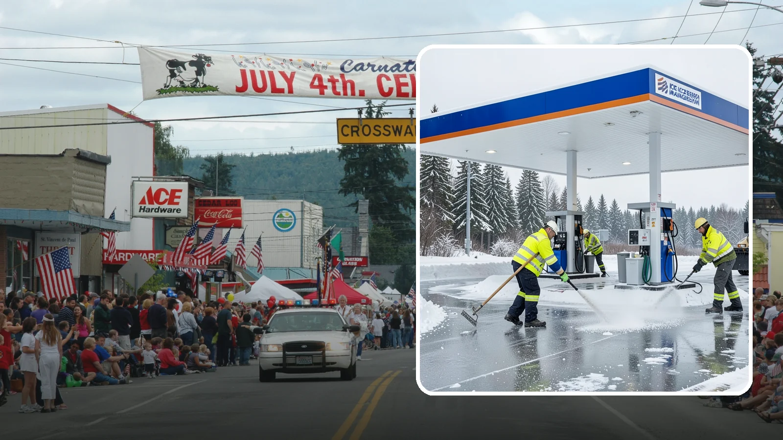 Gas Station Deicing in Carnation, King County, WA - Deicing for gas stations and convenience stores, keeping fuel islands, pump approaches, and store entrances safe during a hard...