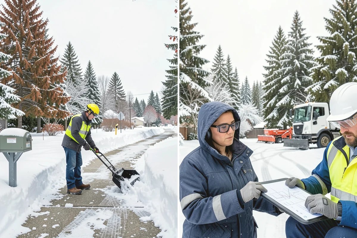Gas Station Deicing in Covington, King County, WA - Map fuel islands, pump lanes, and the store entrance