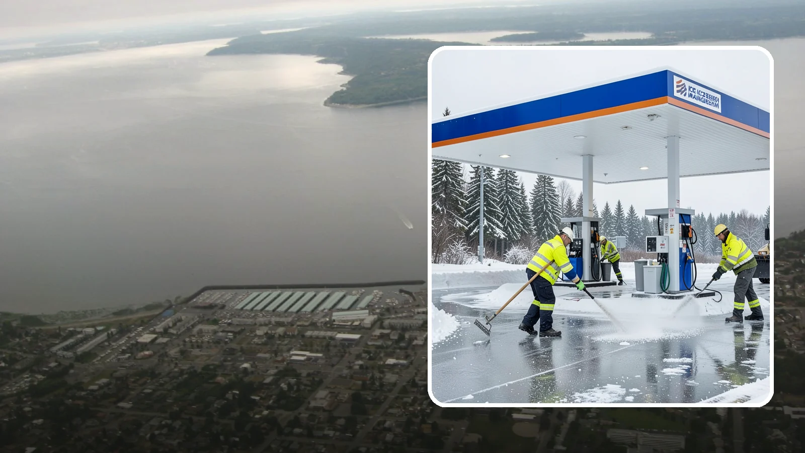 Gas Station Deicing in Des Moines, King County, WA - Deicing for gas stations and convenience stores, keeping fuel islands, pump approaches, and store entrances safe during a hard...