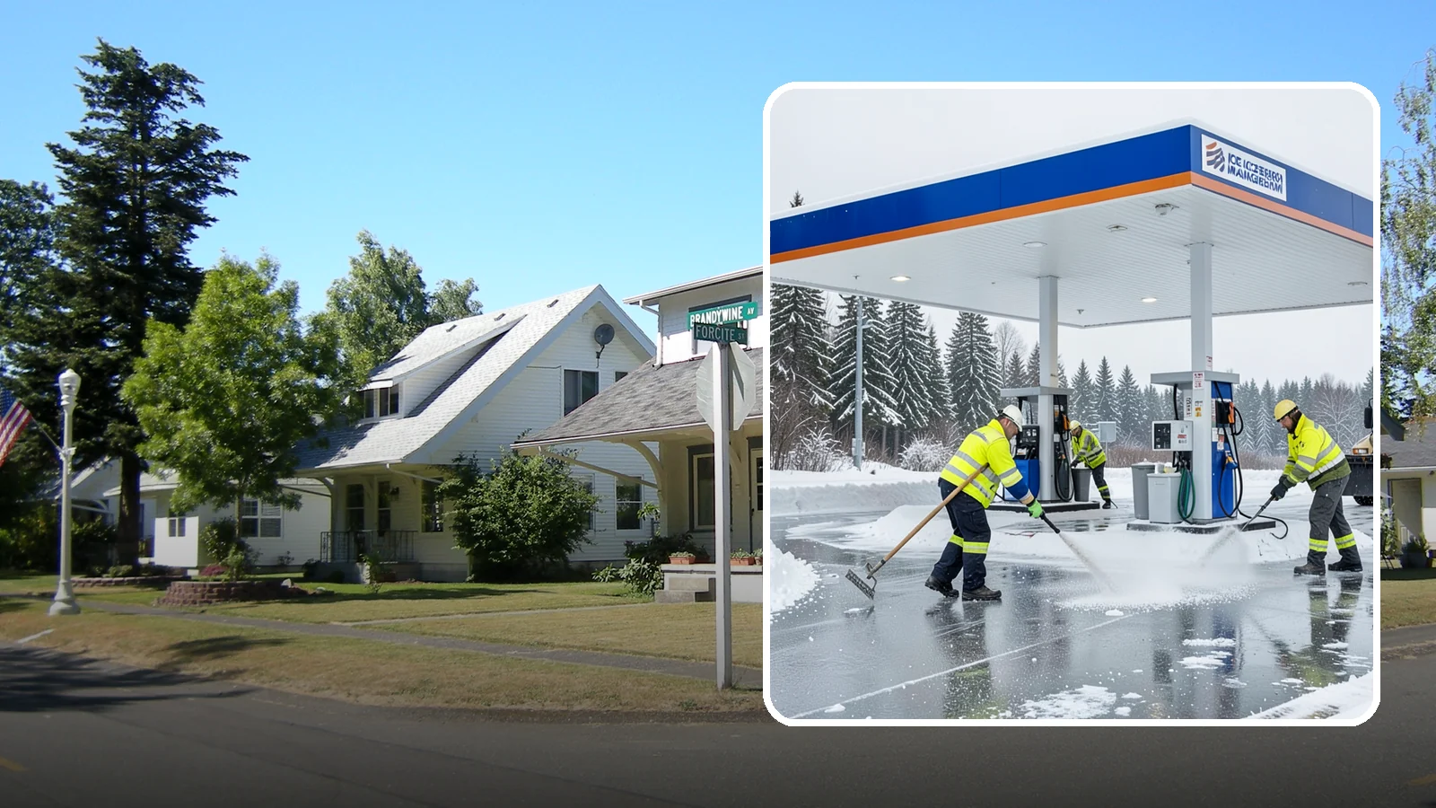 Gas Station Deicing in DuPont, Pierce County, WA - Deicing for gas stations and convenience stores, keeping fuel islands, pump approaches, and store entrances safe during a hard...