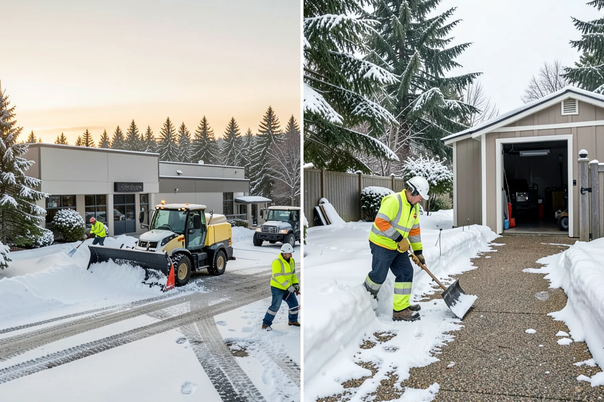 Gas Station Deicing in DuPont, Pierce County, WA - Map fuel islands, pump lanes, and the store entrance