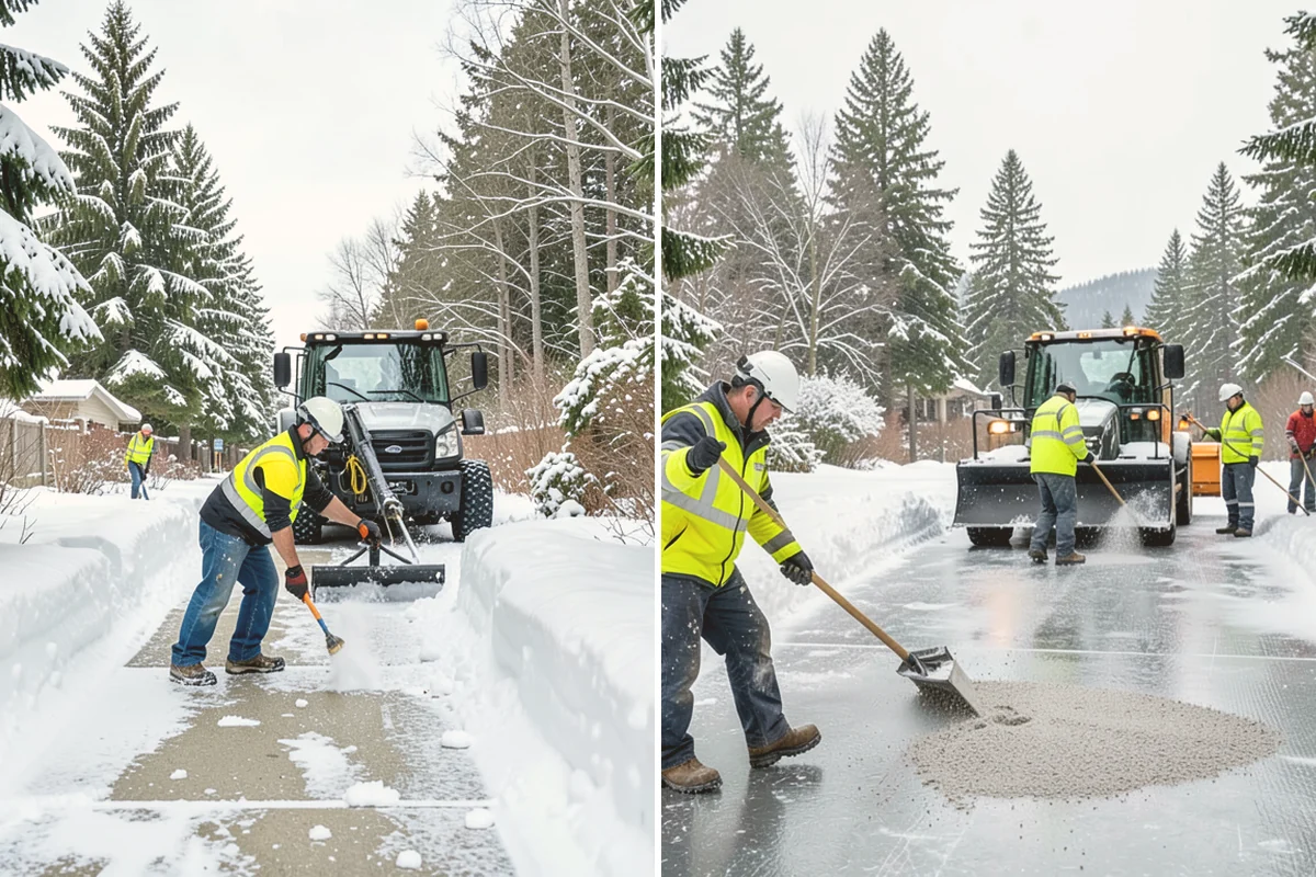 Gas Station Deicing in Eatonville, Pierce County, WA - Map fuel islands, pump lanes, and the store entrance