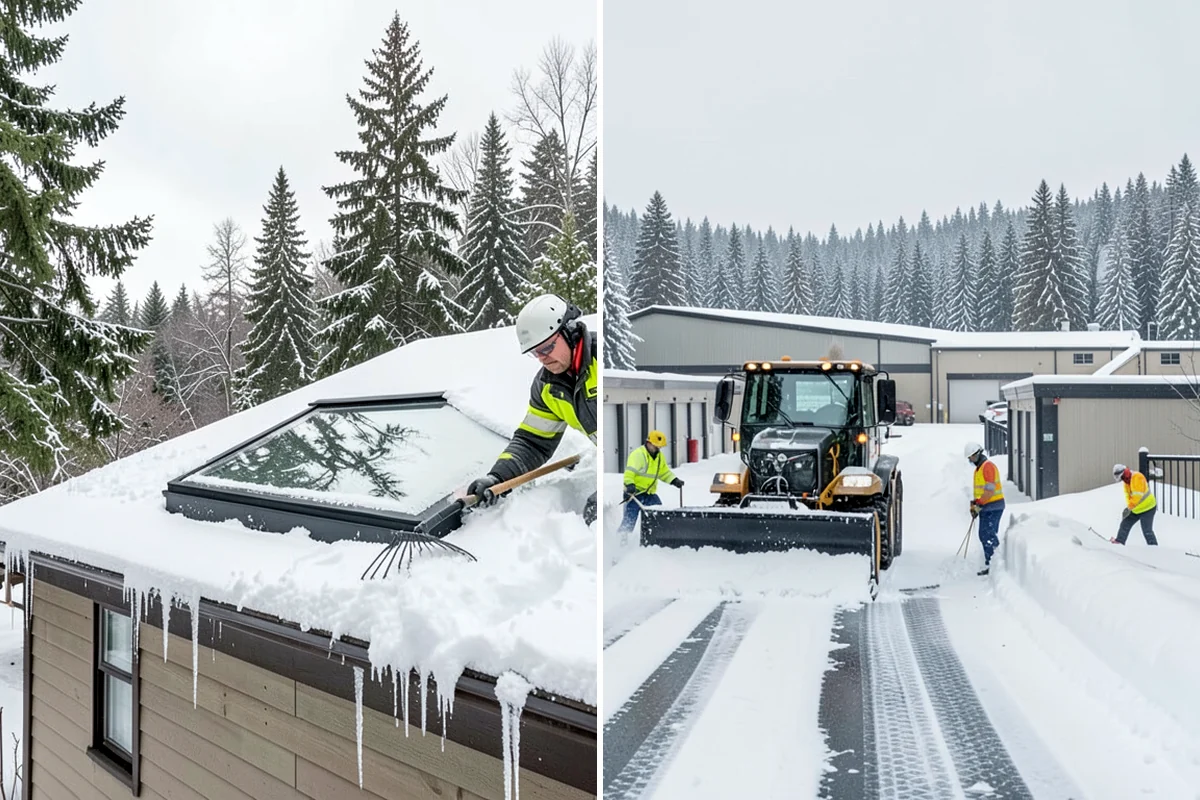 Gas Station Deicing in Everett, Snohomish County, WA - Map fuel islands, pump lanes, and the store entrance