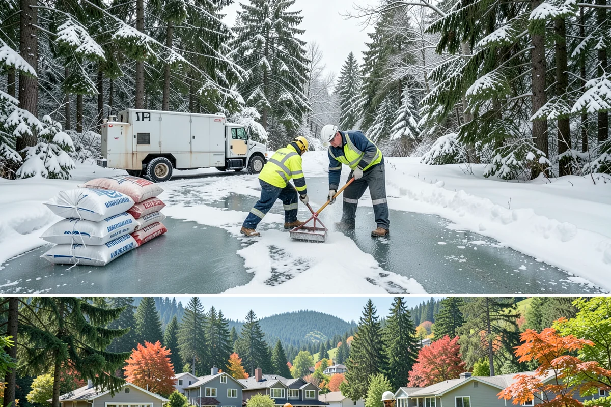Gas Station Deicing in Fircrest, Pierce County, WA - Service is active across the winter season, with frequent readiness during the freezing-rain events that glaze busy fueling areas...