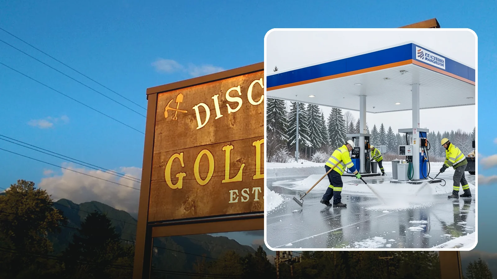Gas Station Deicing in Gold Bar, Snohomish County, WA - Deicing for gas stations and convenience stores, keeping fuel islands, pump approaches, and store entrances safe during a hard...