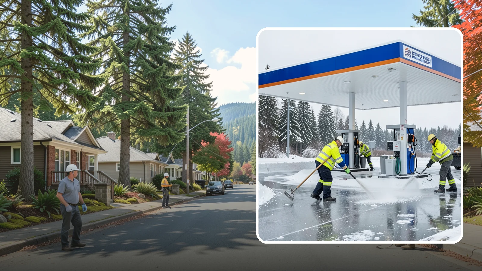 Gas Station Deicing in Hunts Point, King County, WA - Deicing for gas stations and convenience stores, keeping fuel islands, pump approaches, and store entrances safe during a hard...