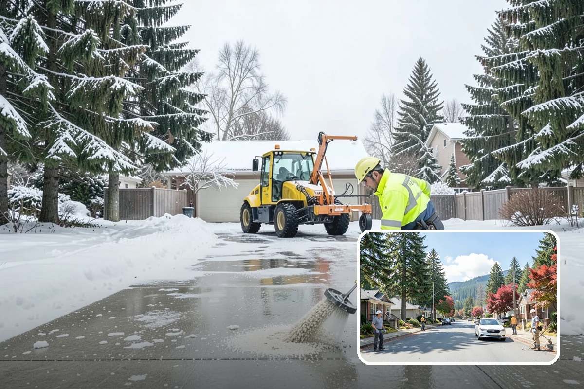 Gas Station Deicing in Hunts Point, King County, WA - Keeps fuel islands and store entrances safe for customers