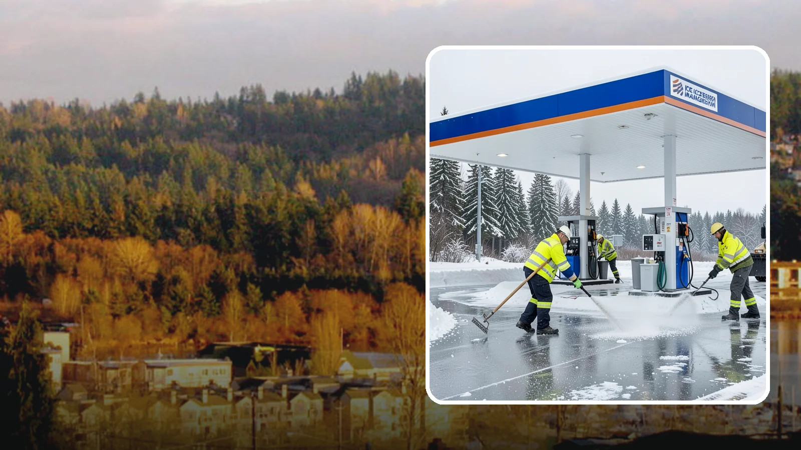 Gas Station Deicing in Kenmore, King County, WA - Deicing for gas stations and convenience stores, keeping fuel islands, pump approaches, and store entrances safe during a hard...