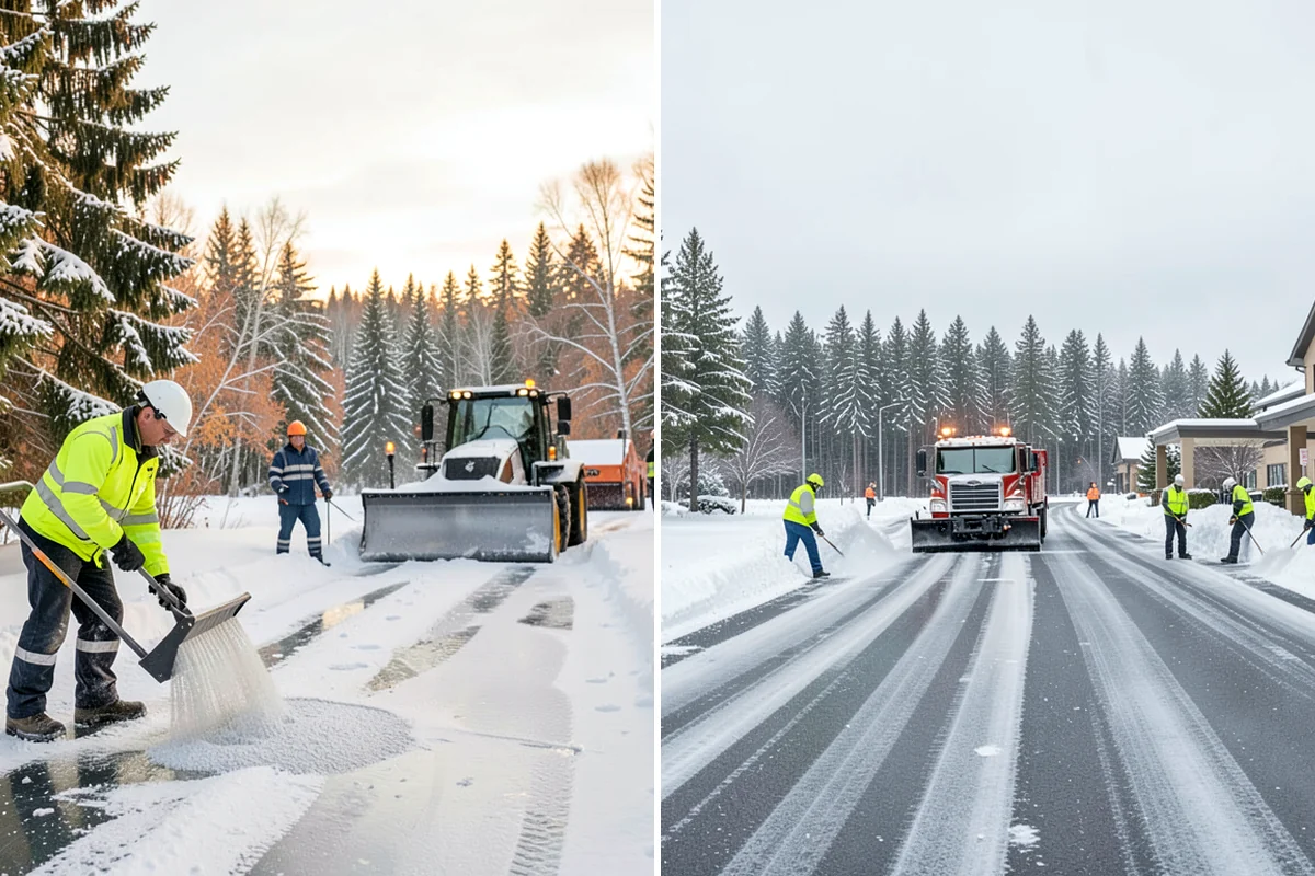Gas Station Deicing in Kenmore, King County, WA - Map fuel islands, pump lanes, and the store entrance