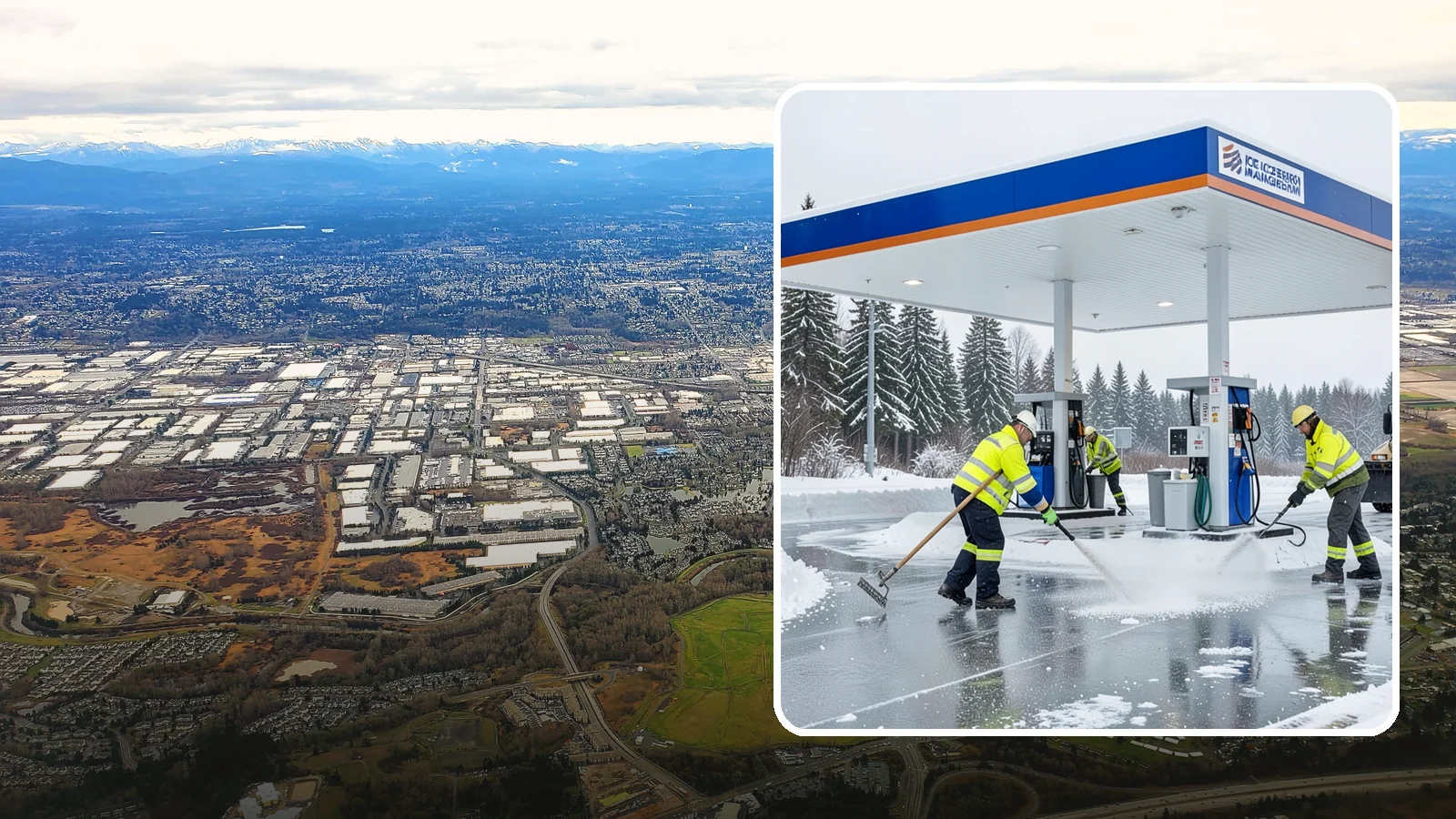 Gas Station Deicing in Kent, King County, WA - Deicing for gas stations and convenience stores, keeping fuel islands, pump approaches, and store entrances safe during a hard...
