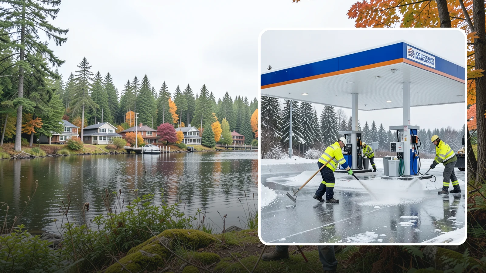 Gas Station Deicing in La Conner, Skagit County, WA - Deicing for gas stations and convenience stores, keeping fuel islands, pump approaches, and store entrances safe during a hard...