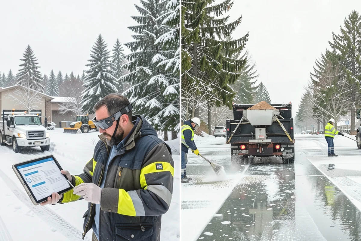 Gas Station Deicing in Lake Stevens, Snohomish County, WA - Map fuel islands, pump lanes, and the store entrance