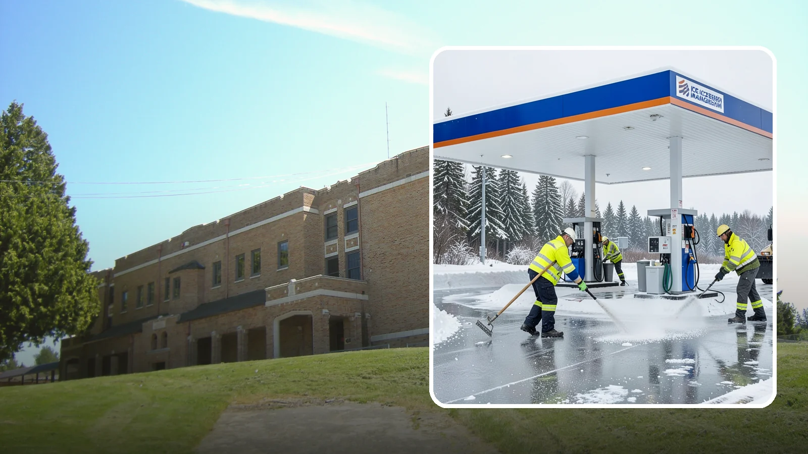 Gas Station Deicing in Maple Valley, King County, WA - Deicing for gas stations and convenience stores, keeping fuel islands, pump approaches, and store entrances safe during a hard...