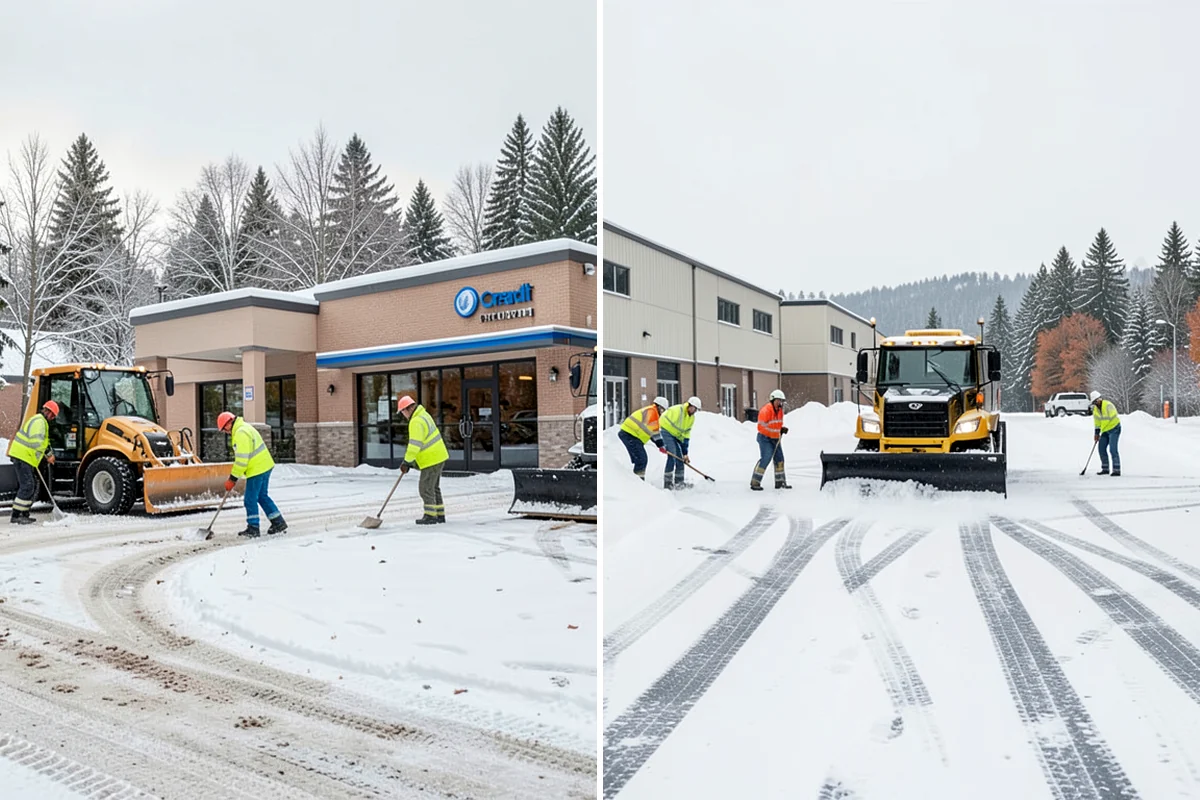 Gas Station Deicing in Maple Valley, King County, WA - Map fuel islands, pump lanes, and the store entrance