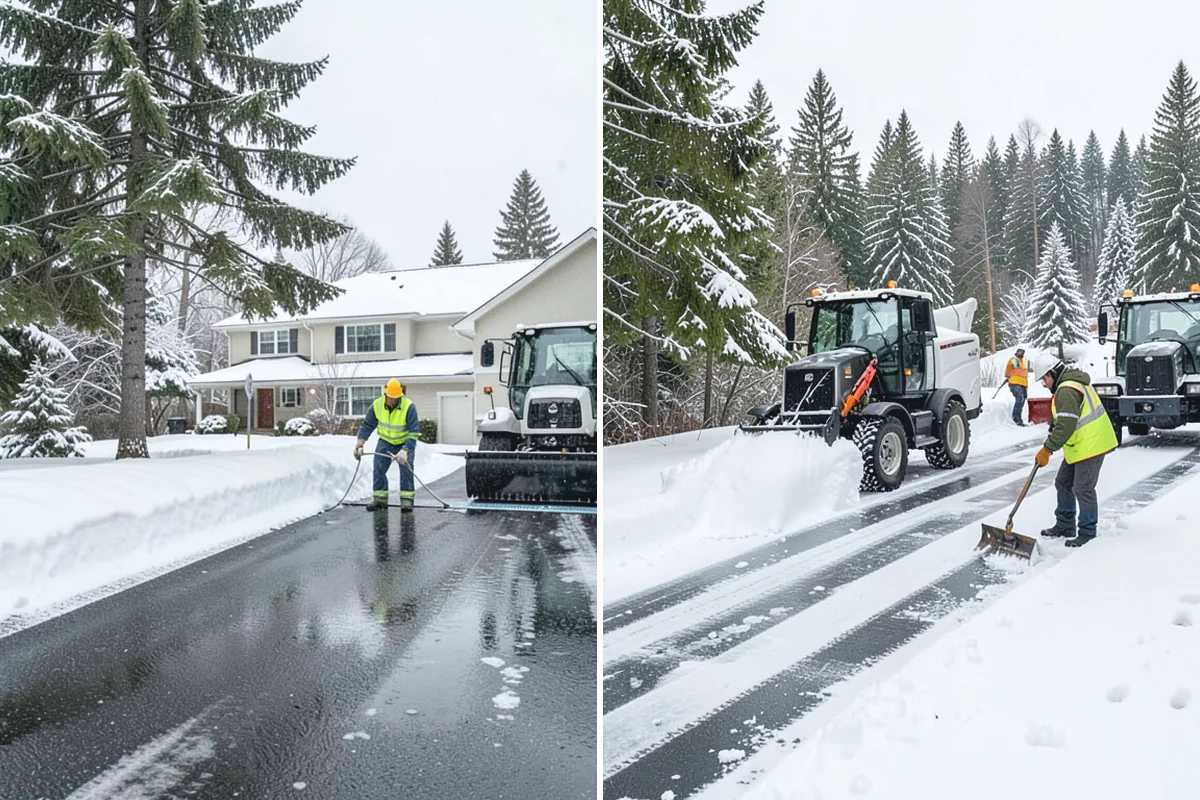 Gas Station Deicing in Medina, King County, WA - Map fuel islands, pump lanes, and the store entrance